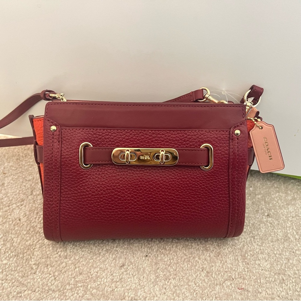 Coach Swagger colorblock leather crossbody bag Wristlet